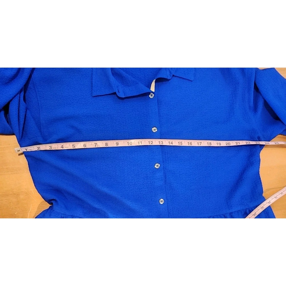 DKNY Dress Womens 12 Royal Blue Tiered Pockets Stretch‎ Prairie Feminine Flowy - Picture 8 of 11